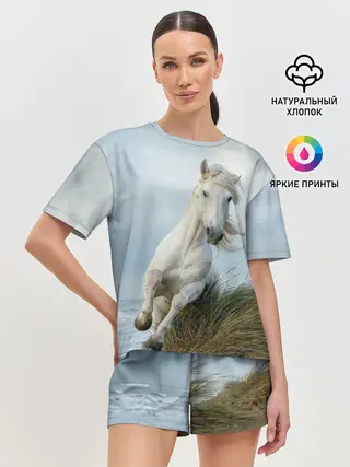Женская пижама с шортами / Лошадь