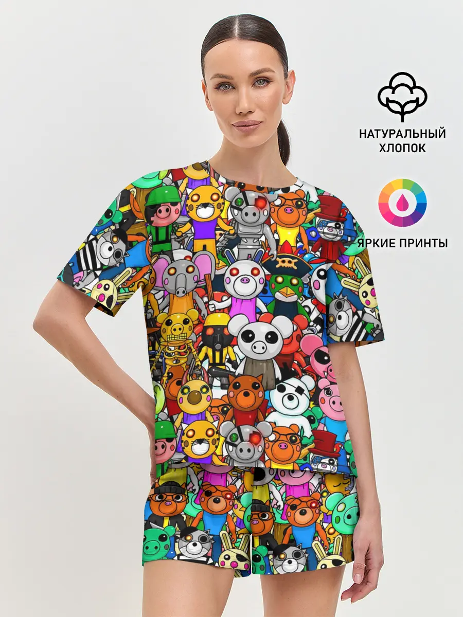 Женская пижама с шортами / ROBLOX PIGGY