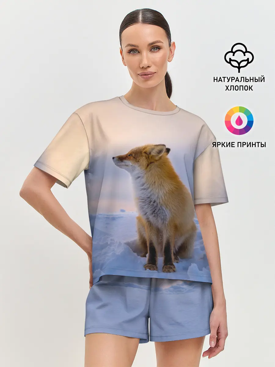 Женская пижама с шортами / Лисичка