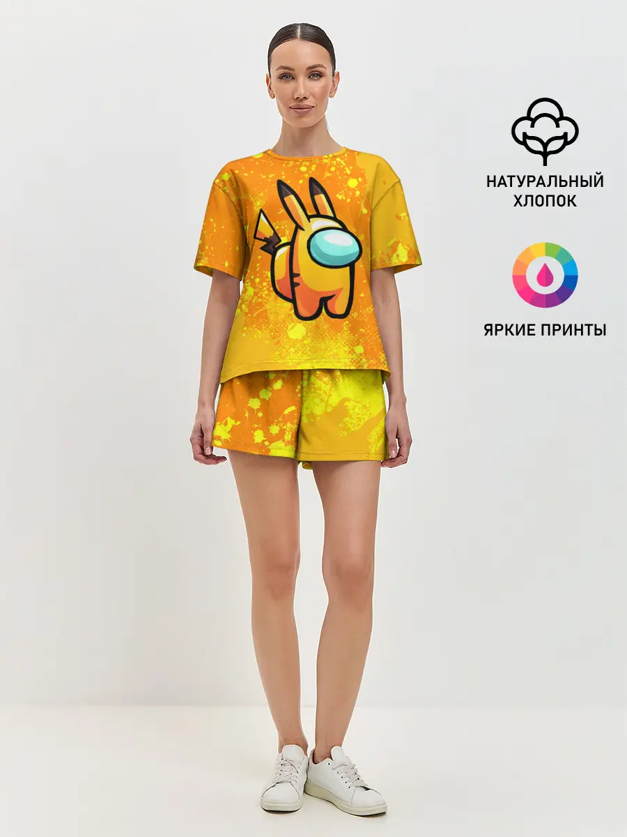 Женская пижама с шортами / AMONG US - Pikachu
