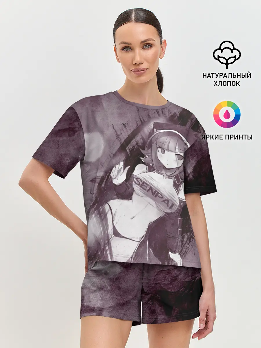 Женская пижама с шортами / Danganronpa акварель