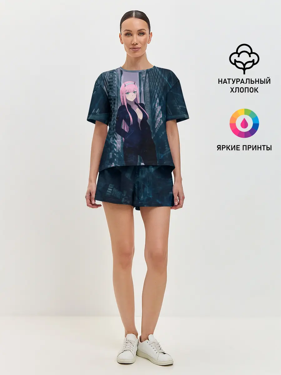 Женская пижама с шортами / Zero Two в большом городе