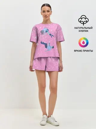 Женская пижама с шортами / Нисимия и Ишида парят в воздухе