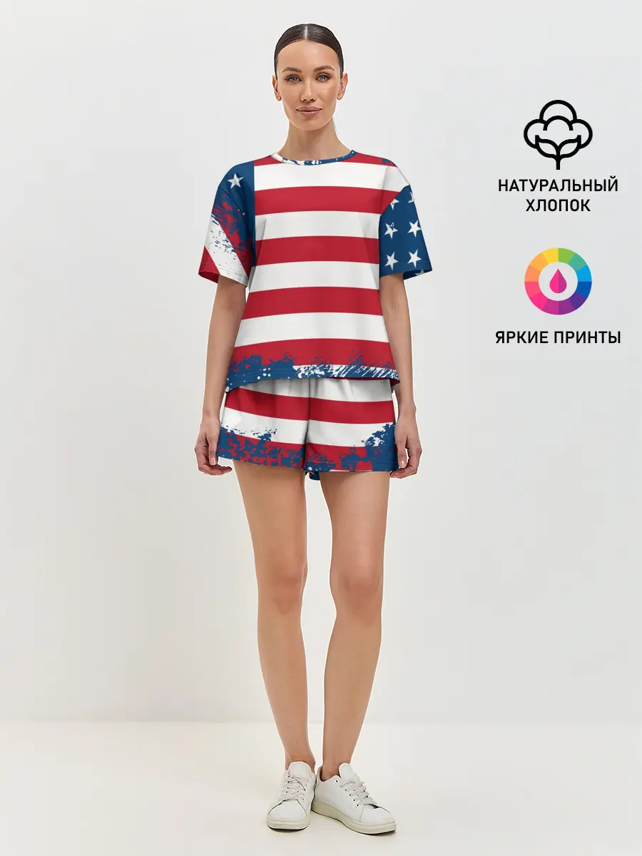 Женская пижама с шортами / Америка