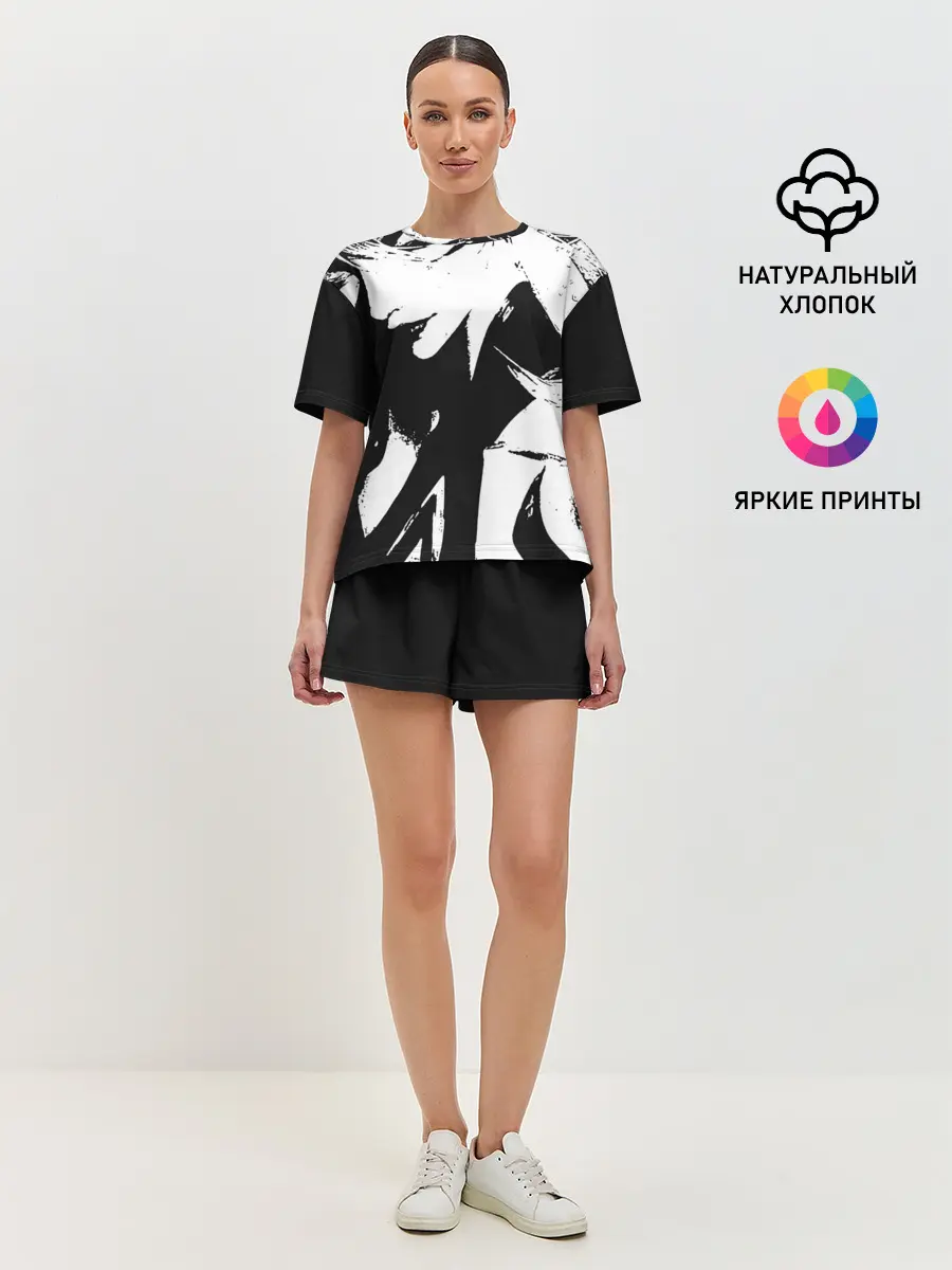 Женская пижама с шортами / Темная космическая Люкс