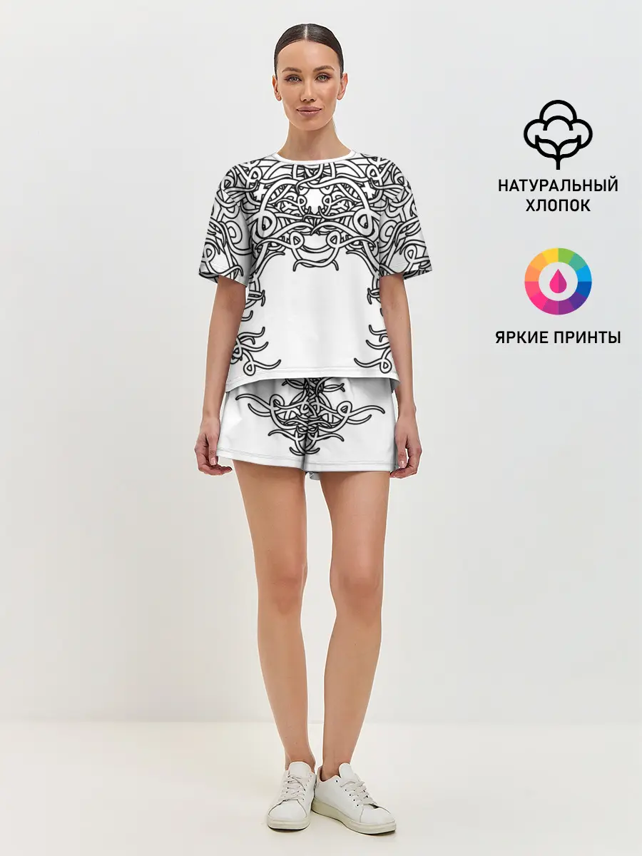 Женская пижама с шортами / Фэнтези мотылёк