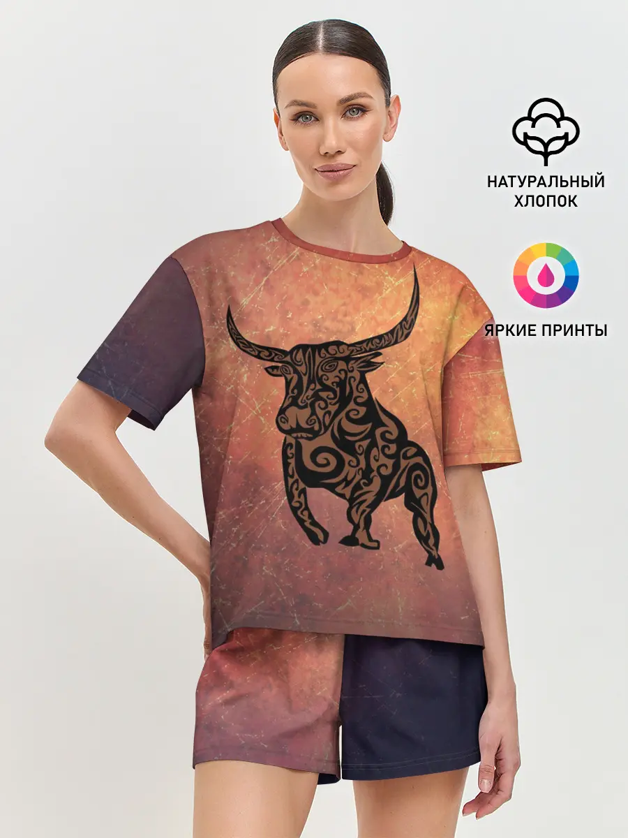 Женская пижама с шортами / Символ года 2021 Бык