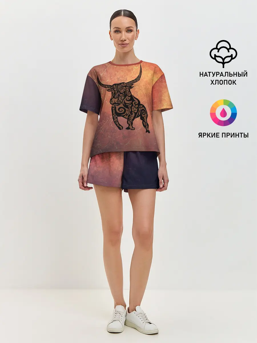 Женская пижама с шортами / Символ года 2021 Бык