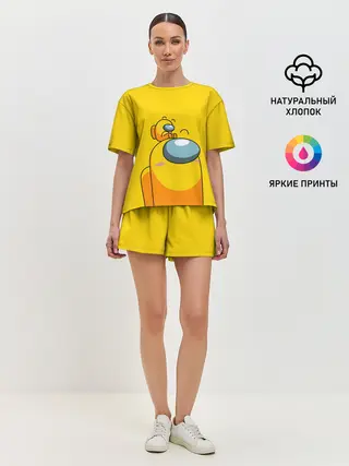 Женская пижама с шортами / AMONG US YELLOW