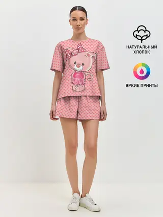 Женская пижама с шортами / Котенок
