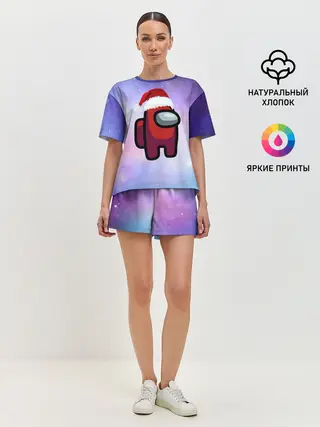 Женская пижама с шортами / Новогодний Among us