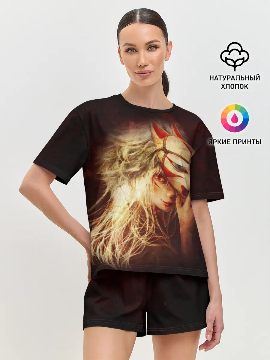 Женская пижама с шортами / Кицуне