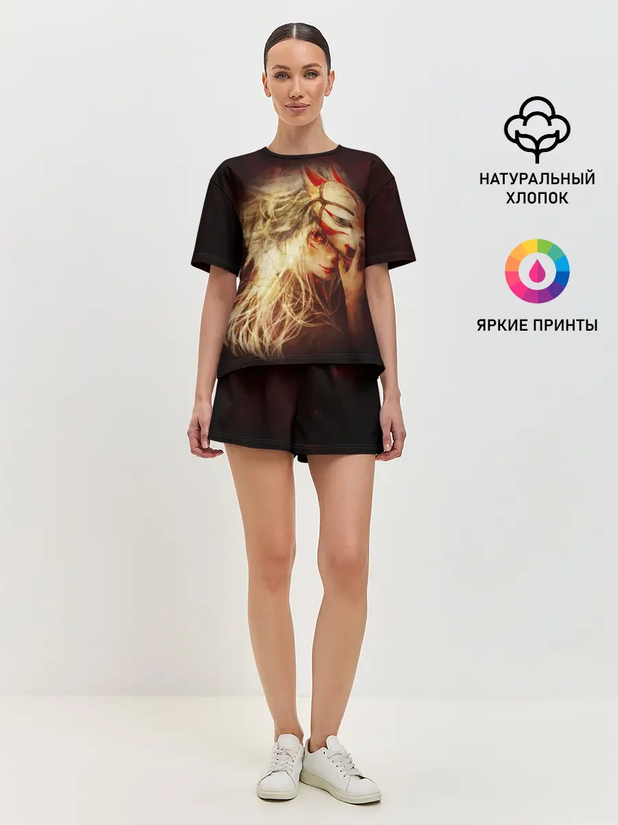 Женская пижама с шортами / Кицуне