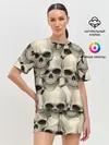 Женская пижама с шортами / Черепа