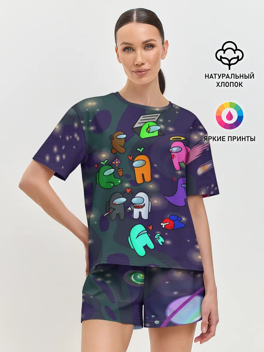Женская пижама с шортами / Among Us