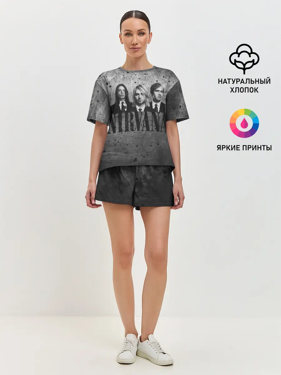 Женская пижама с шортами / Нирвана