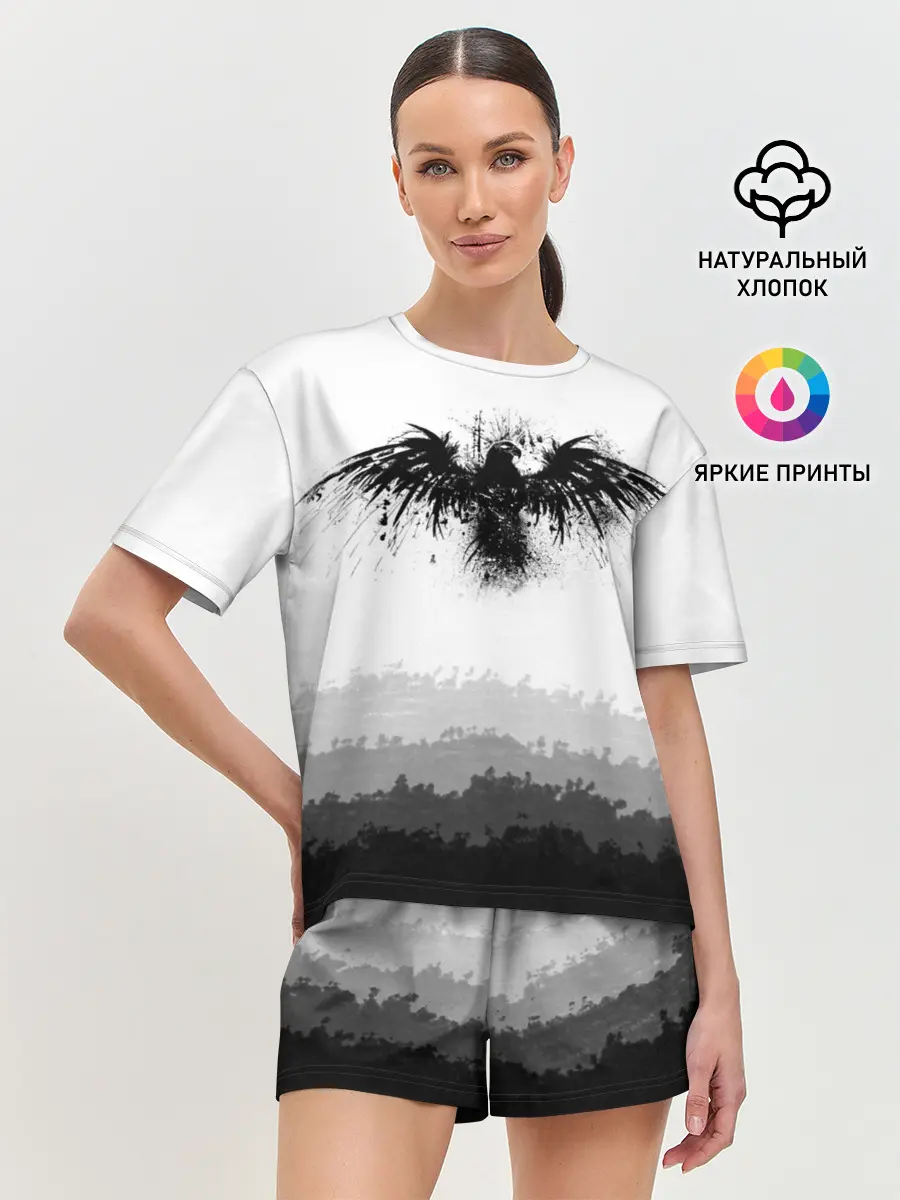 Женская пижама с шортами / ЧЁРНЫЙ ВОРОН