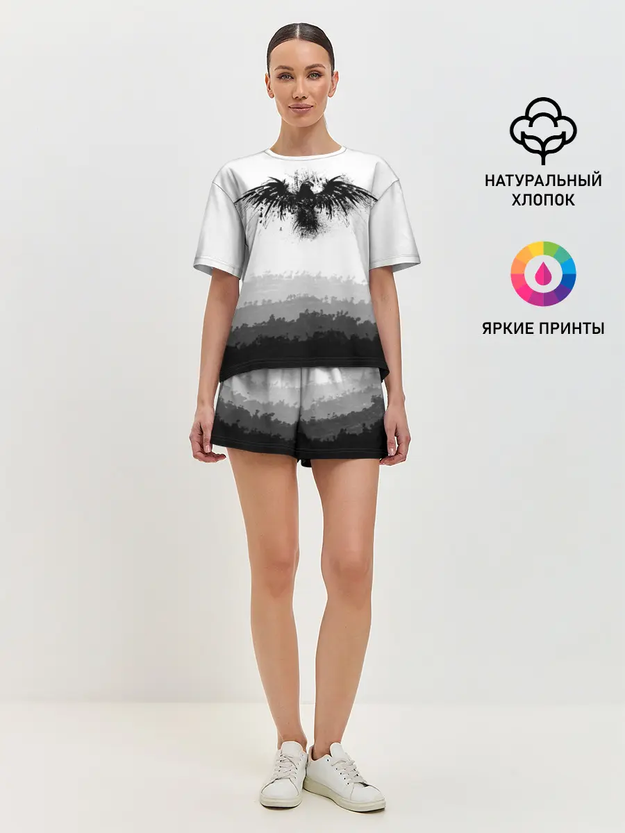 Женская пижама с шортами / ЧЁРНЫЙ ВОРОН