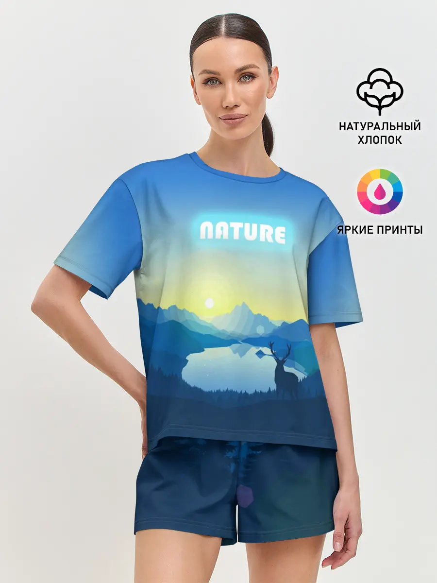 Женская пижама с шортами / NATURE