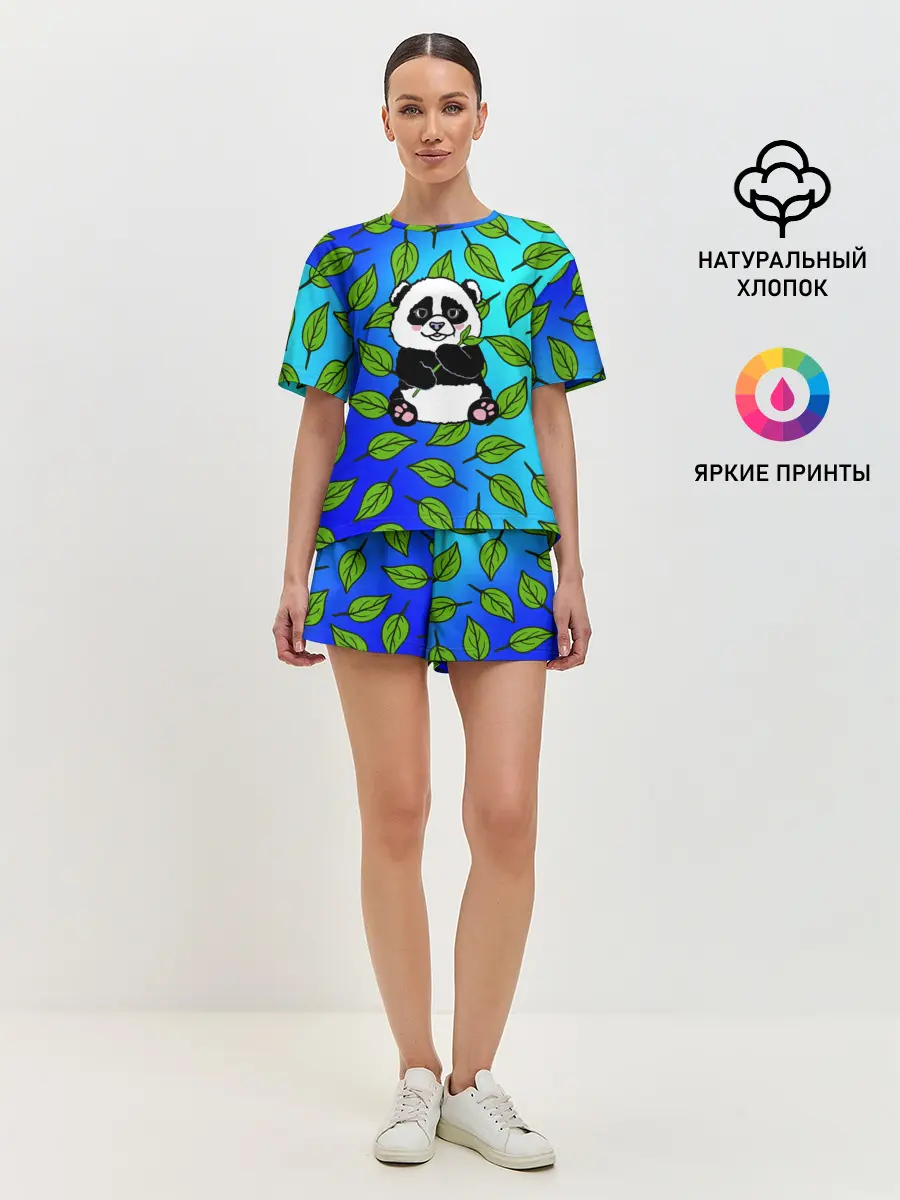 Женская пижама с шортами / Панда