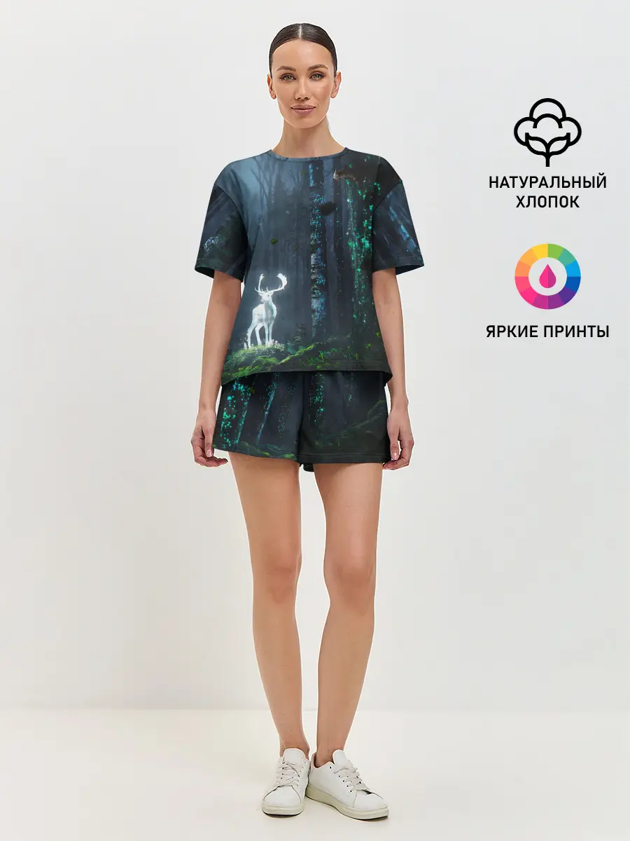 Женская пижама с шортами / Олень
