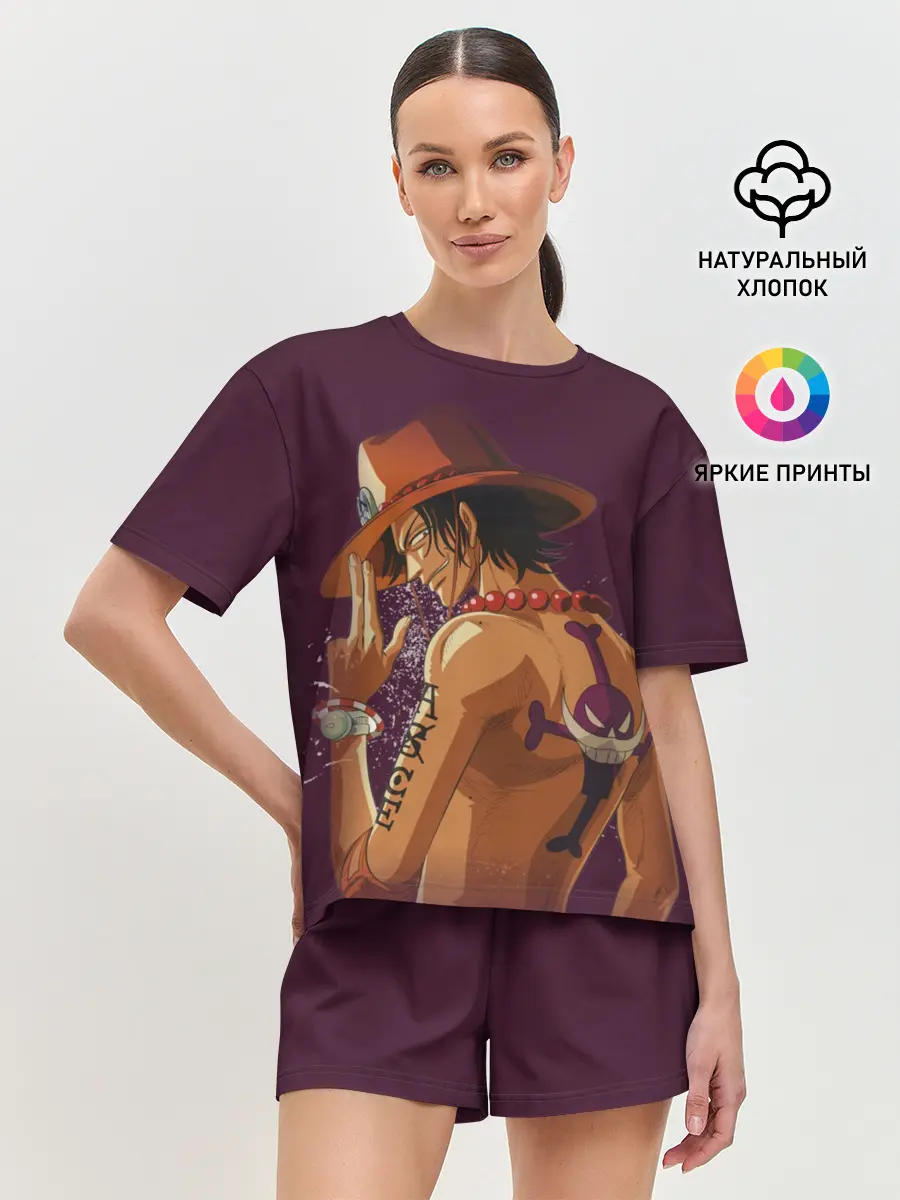 Женская пижама с шортами / One Piece. Портгас Д. Эйс