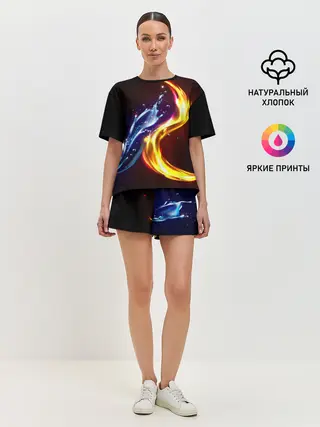 Женская пижама с шортами / ОГОНЬ И ВОДА