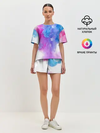 Женская пижама с шортами / дым