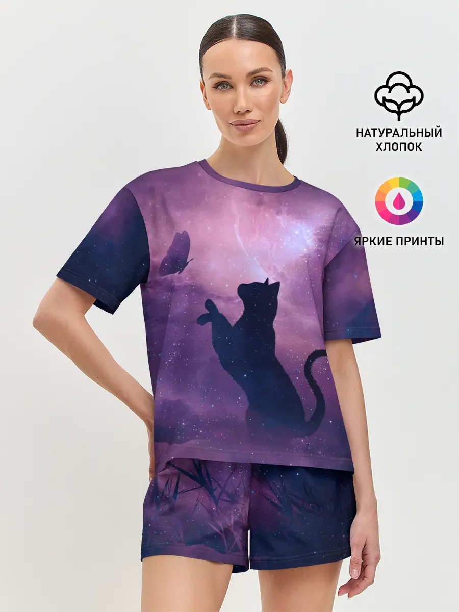 Женская пижама с шортами / Star Cat