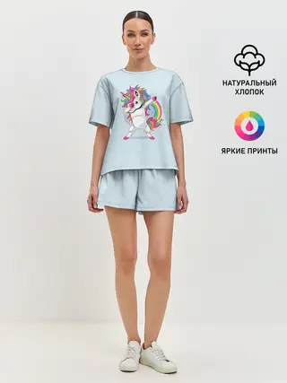 Женская пижама с шортами / Единорог | Dab