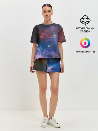 Женская пижама с шортами / Glitch space