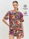 Женская пижама с шортами / Разные цветы