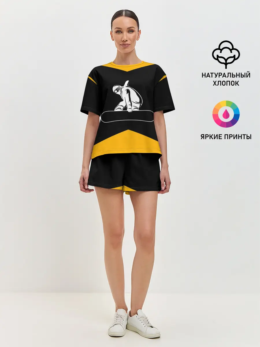 Женская пижама с шортами / Сноубордист