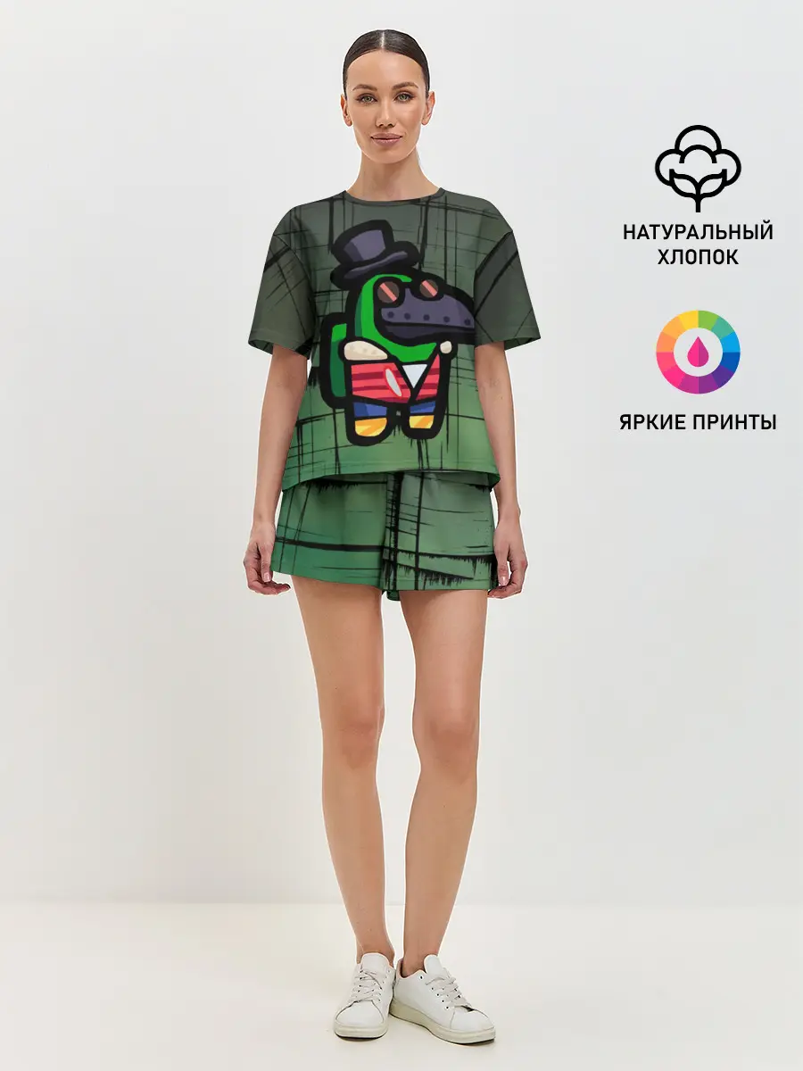 Женская пижама с шортами / Among Us
