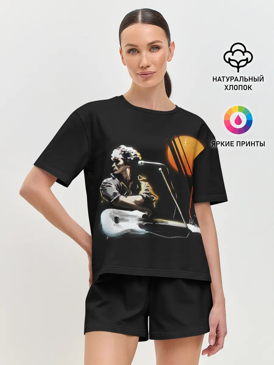 Женская пижама с шортами / Виктор Цой.