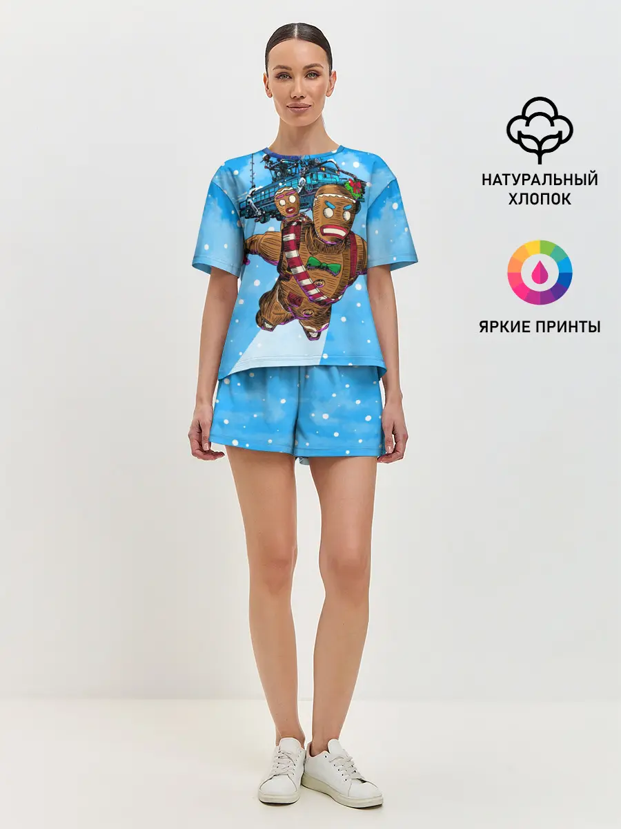 Женская пижама с шортами / Пряничный человек