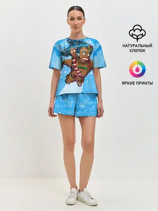 Женская пижама с шортами / Пряничный человек