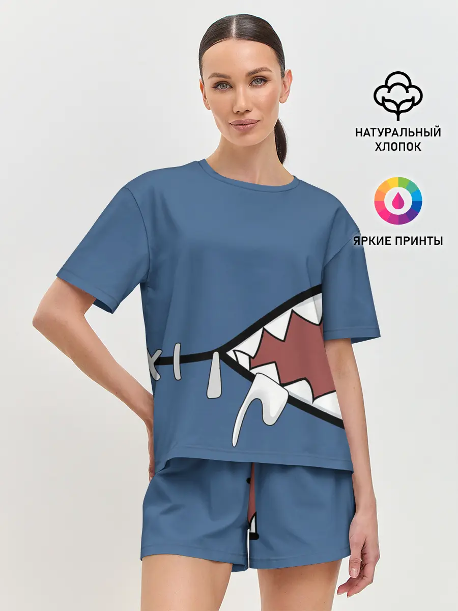 Женская пижама с шортами / Акула gawr gura