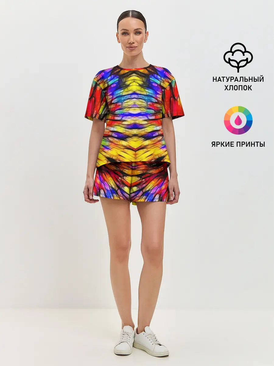 Женская пижама с шортами / Батик. Краски