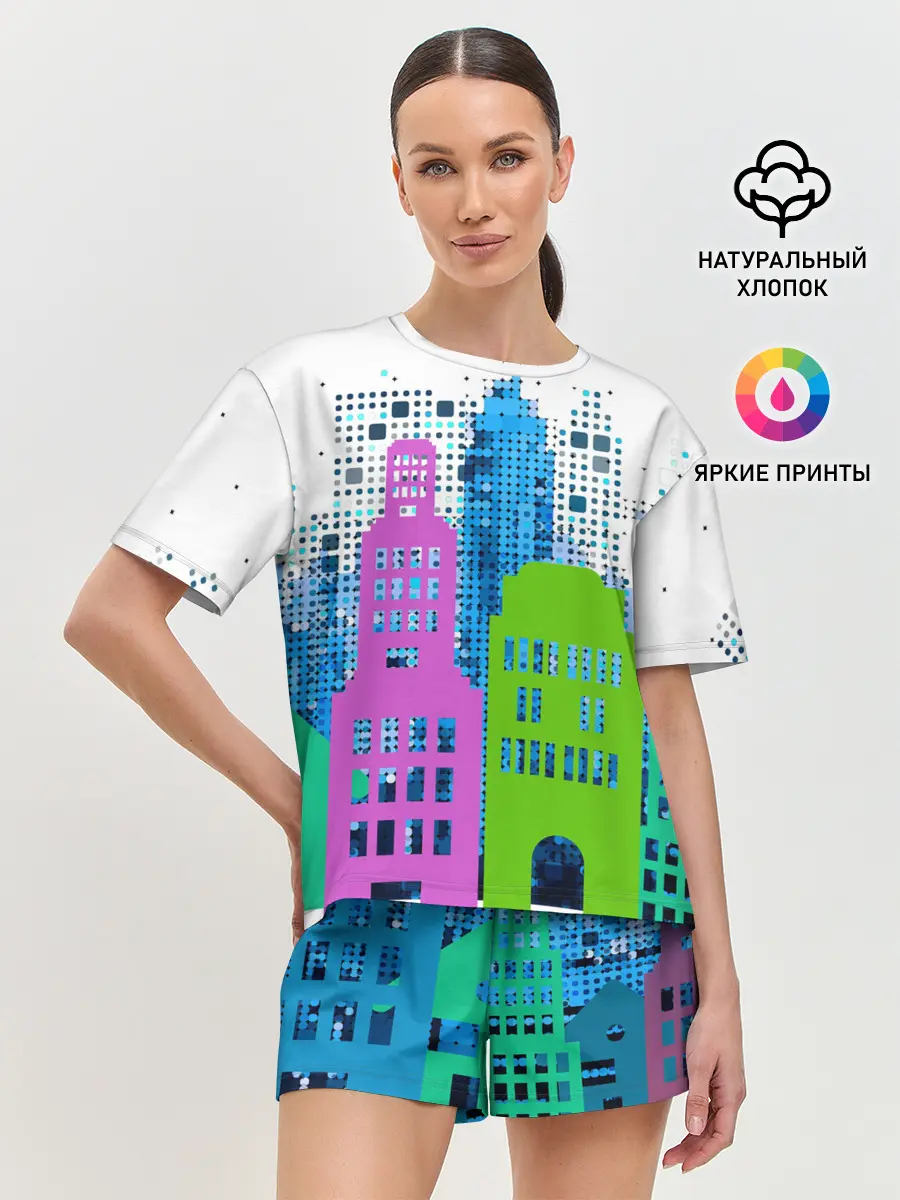 Женская пижама с шортами / Город