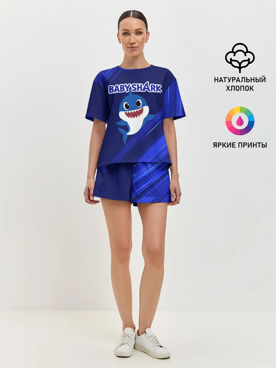Женская пижама с шортами / BABY SHARK / БЭБИ ШАРК.
