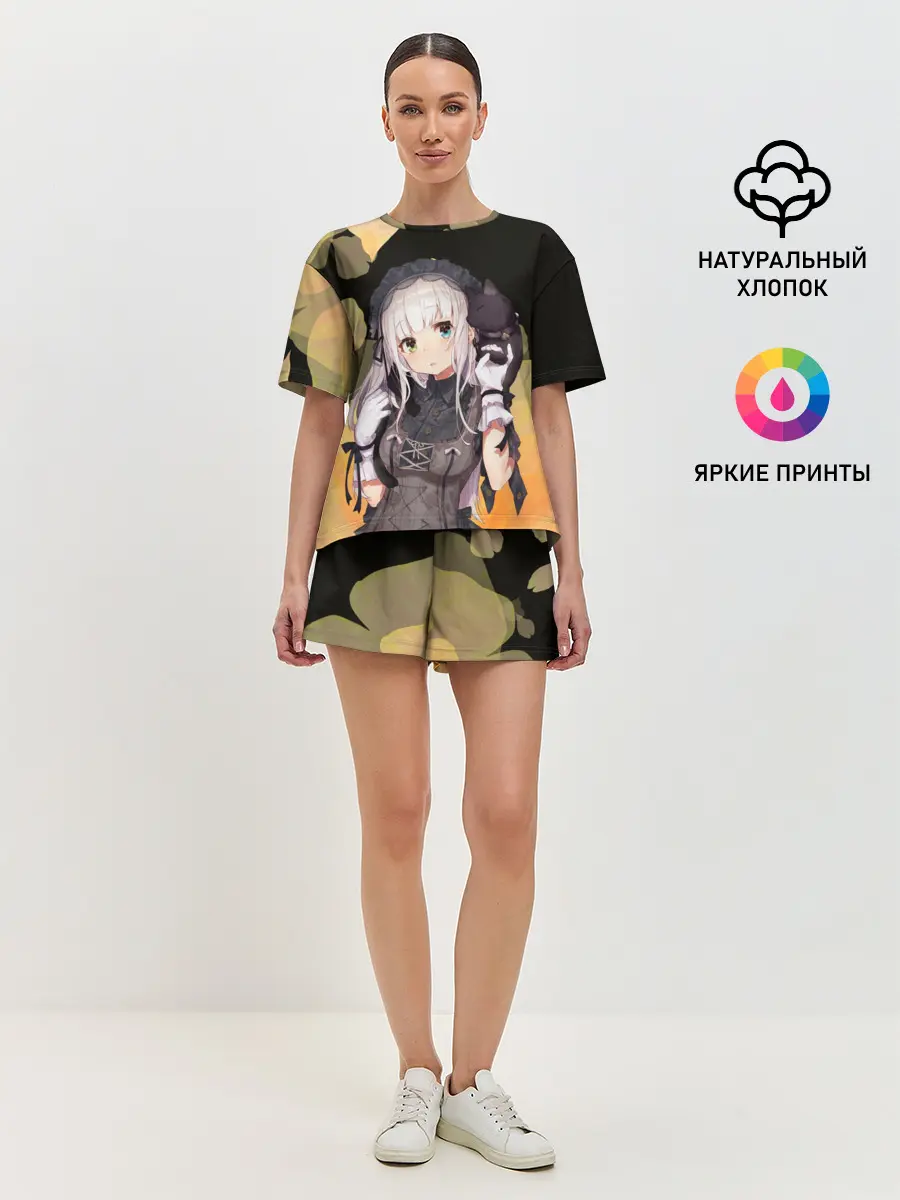 Женская пижама с шортами / Аниме девушка в интересном наряде
