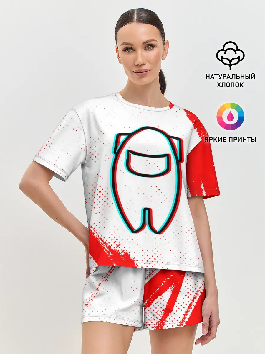 Женская пижама с шортами / AMONG US / АМОНГ АС