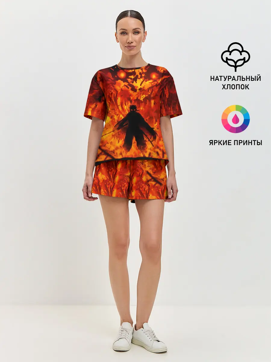 Женская пижама с шортами / Клинок, рассекающий демонов