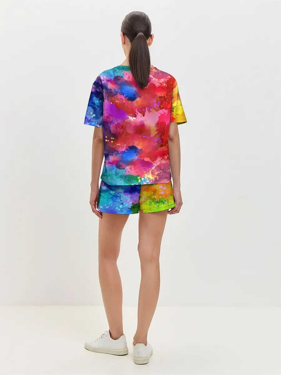 Женская пижама с шортами / Брызги красок