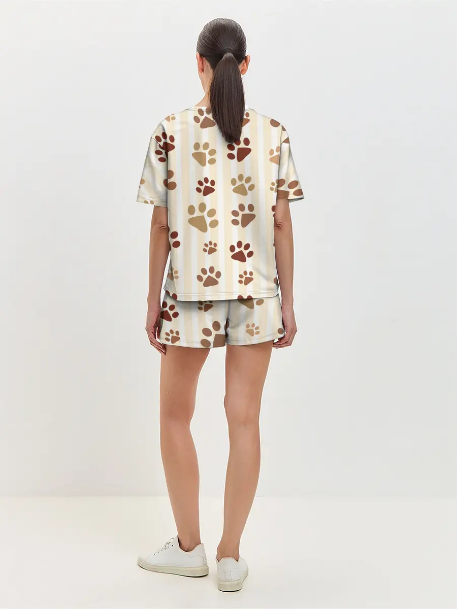 Женская пижама с шортами / Лапки