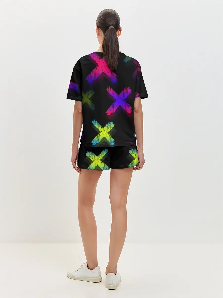 Женская пижама с шортами / Крестики