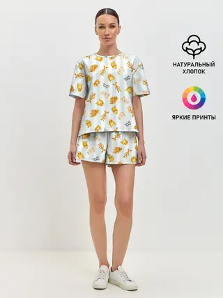 Женская пижама с шортами / Baked Goods Pattern