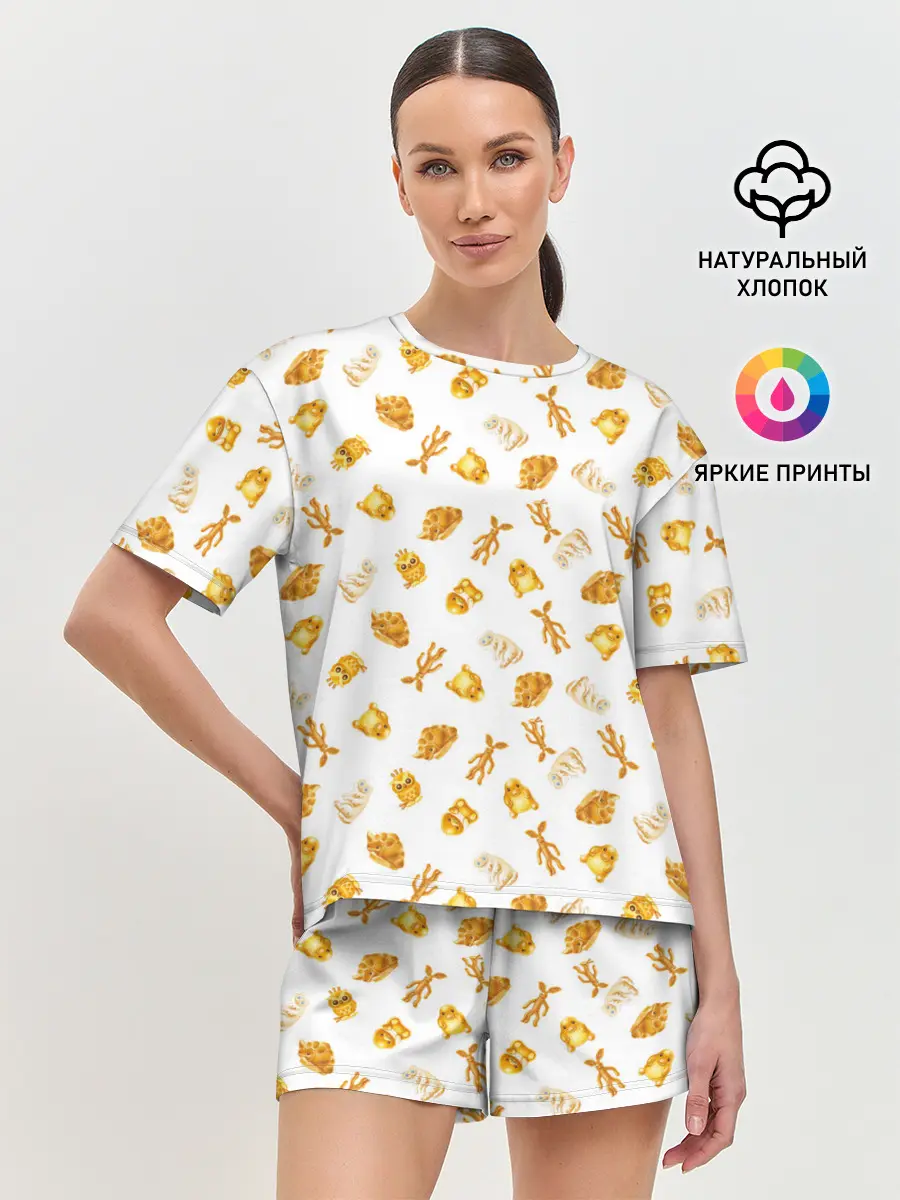 Женская пижама с шортами / Baked Goods Kowalski Pattern