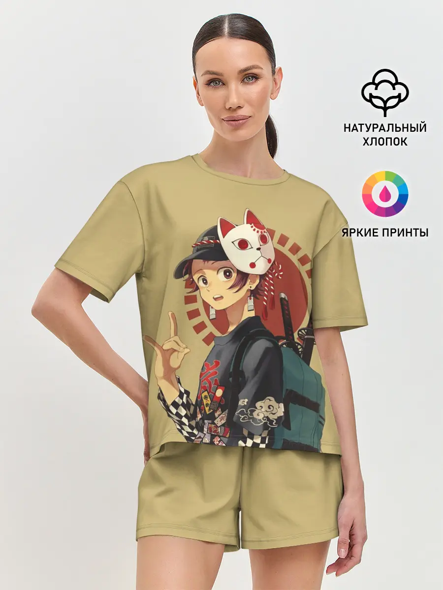 Женская пижама с шортами / Tanjiro Kamado